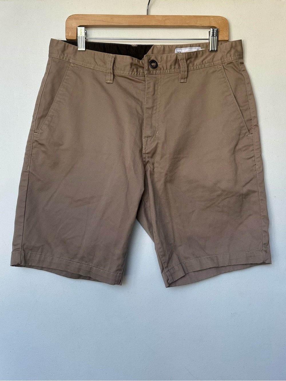 Volcom Men's Flat Front Shorts in Taupe